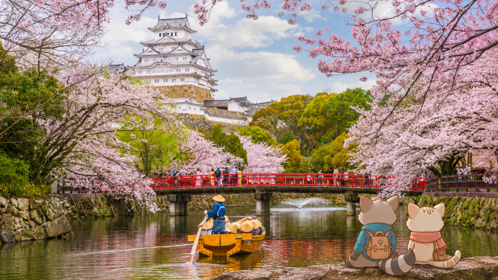 Tabi and Mochi beginning their journey through Japan