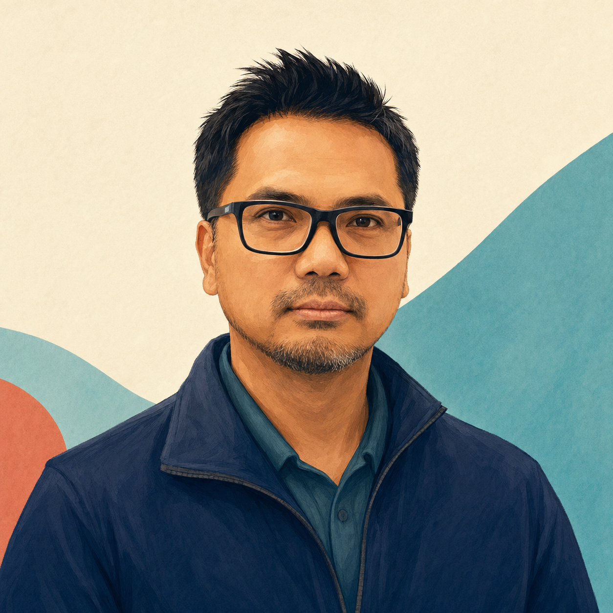 Illustrated portrait of Mark