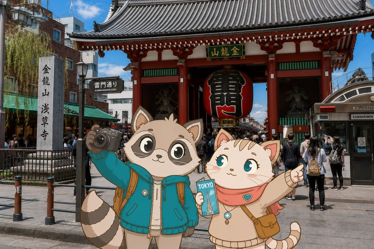 Mochi and Tabi at Kaminarimon, Senso-ji