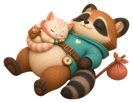 Tabi and Mochi resting together